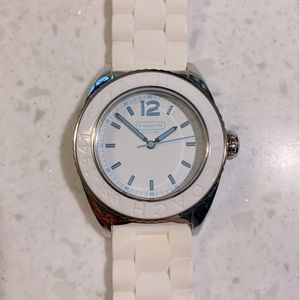 COACH Boyfriend Watch with White Rubber Band
